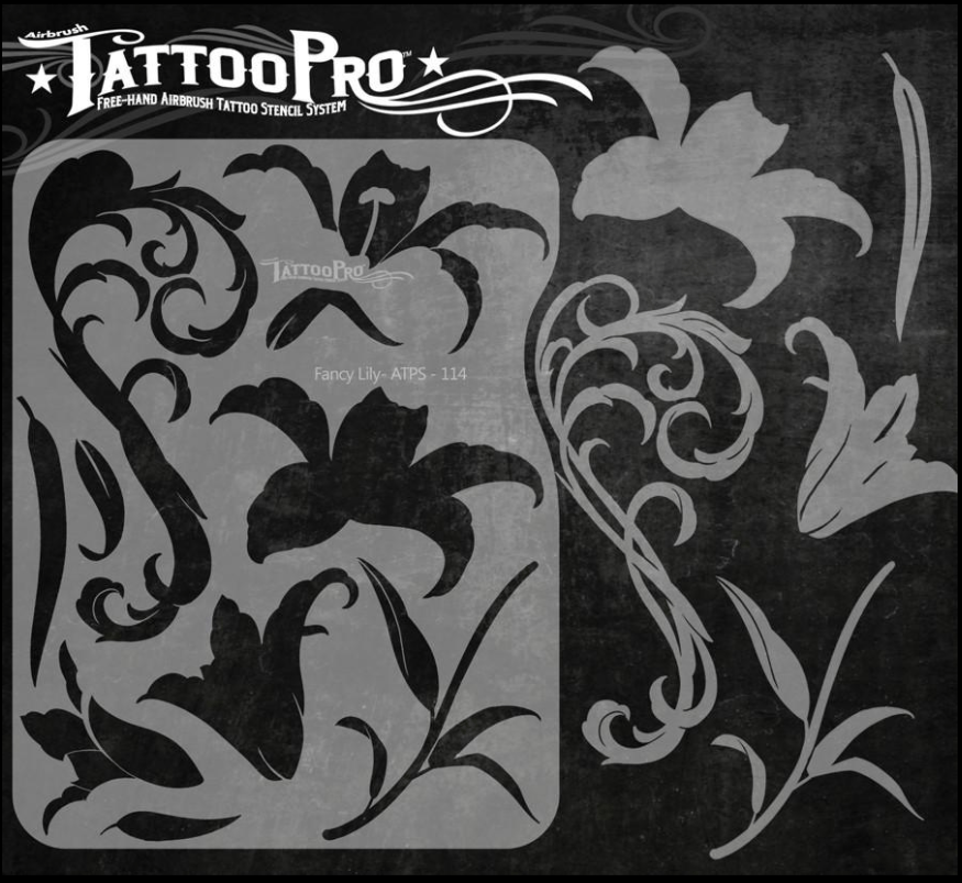 Wiser's Airbrush TattooPro Stencil - Fancy Lily