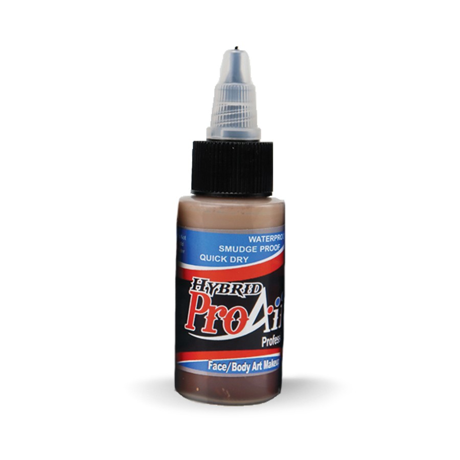 ProAiir Hybrid Skin Tone 40 30ml fles met diepe beige airbrush schmink op alcoholbasis, perfect voor SFX of natuurlijke looks, verkrijgbaar bij SchminkenGrime.nl