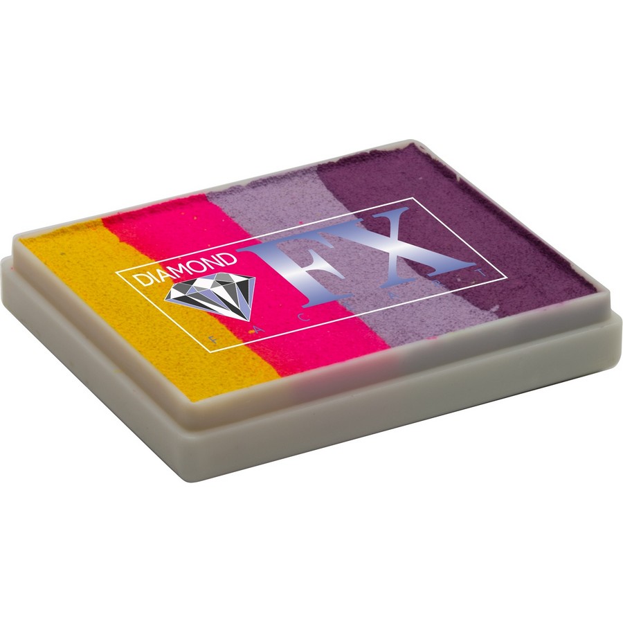 Diamond FX Splitcake Flower Heather van 50 gram met bloemrijke tinten voor romantische schminkontwerpen, verkrijgbaar bij SchminkenGrime.nl