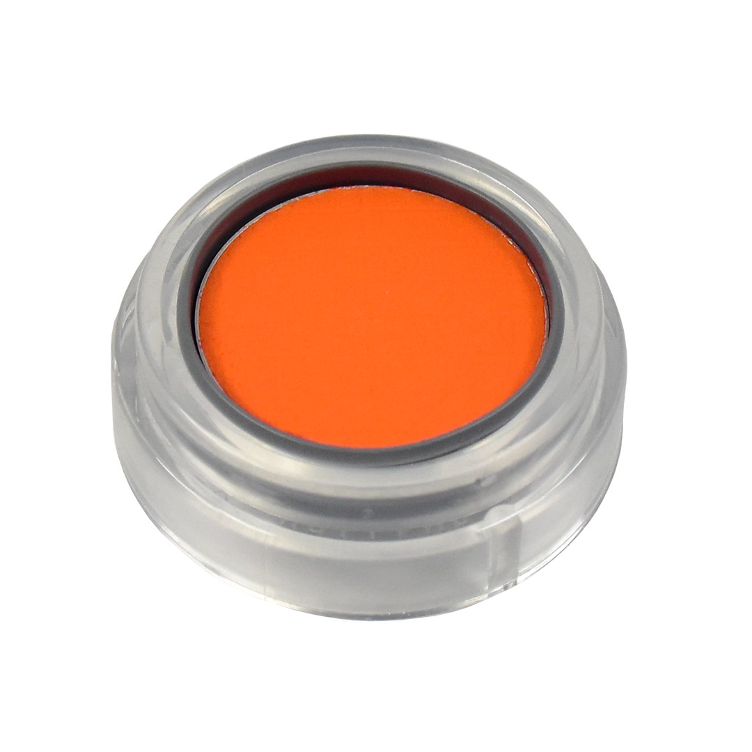 Grimas Schmink Fluor Oranje 530 – UV-reactieve schmink op waterbasis (2,5 ml) met een intense oranje kleur die fel oplicht onder blacklight. Ideaal voor face- en bodypainting.