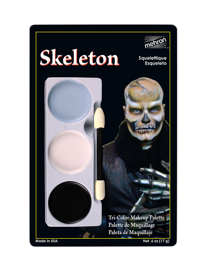 Mehron Tri-Color Palette Skeleton