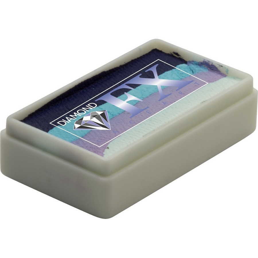 Splitcake schmink Monsoon van Diamond FX met koele kleurcombinatie voor regenachtige effecten, verkrijgbaar bij SchminkenGrime.nl