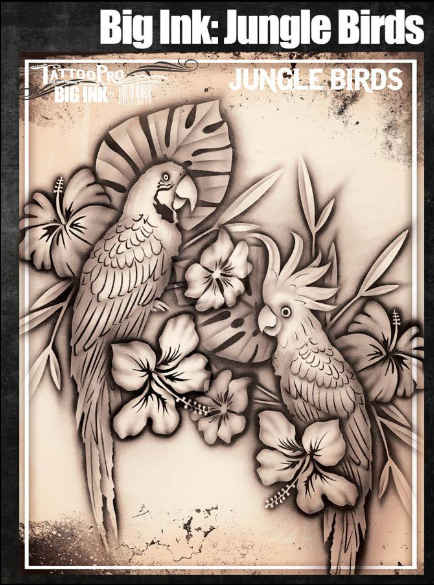 Wiser's Airbrush TattooPro Stencil – Big Ink - Jungle Birds