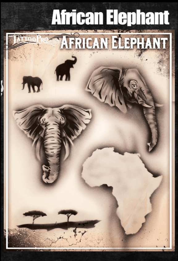 Wiser's Airbrush TattooPro Stencil – African Elephant