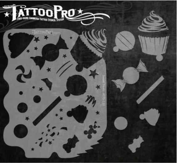 Wiser's Airbrush TattooPro Stencil - Sweet Treats