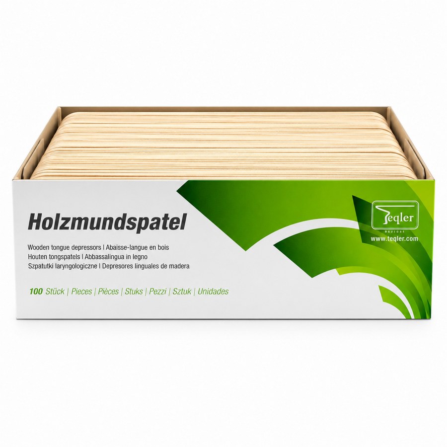 Wooden Tongue Depressors 100 pcs, wooden tongue depressors with rounded ends for mixing and dosing makeup and SFX available at SchminkenGrime.nl