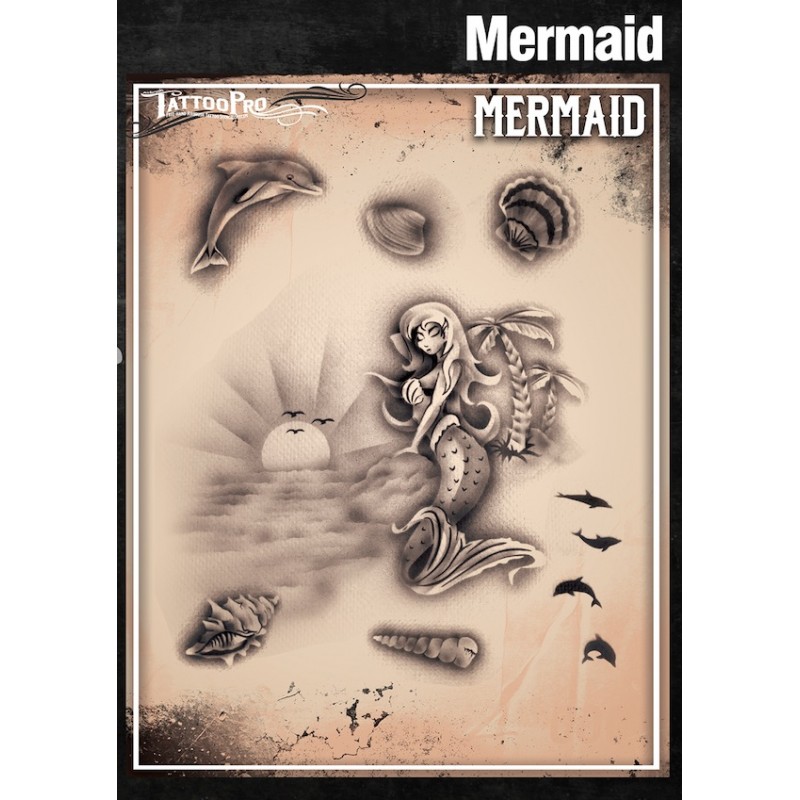 Wiser's Airbrush TattooPro Stencil – Mermaids