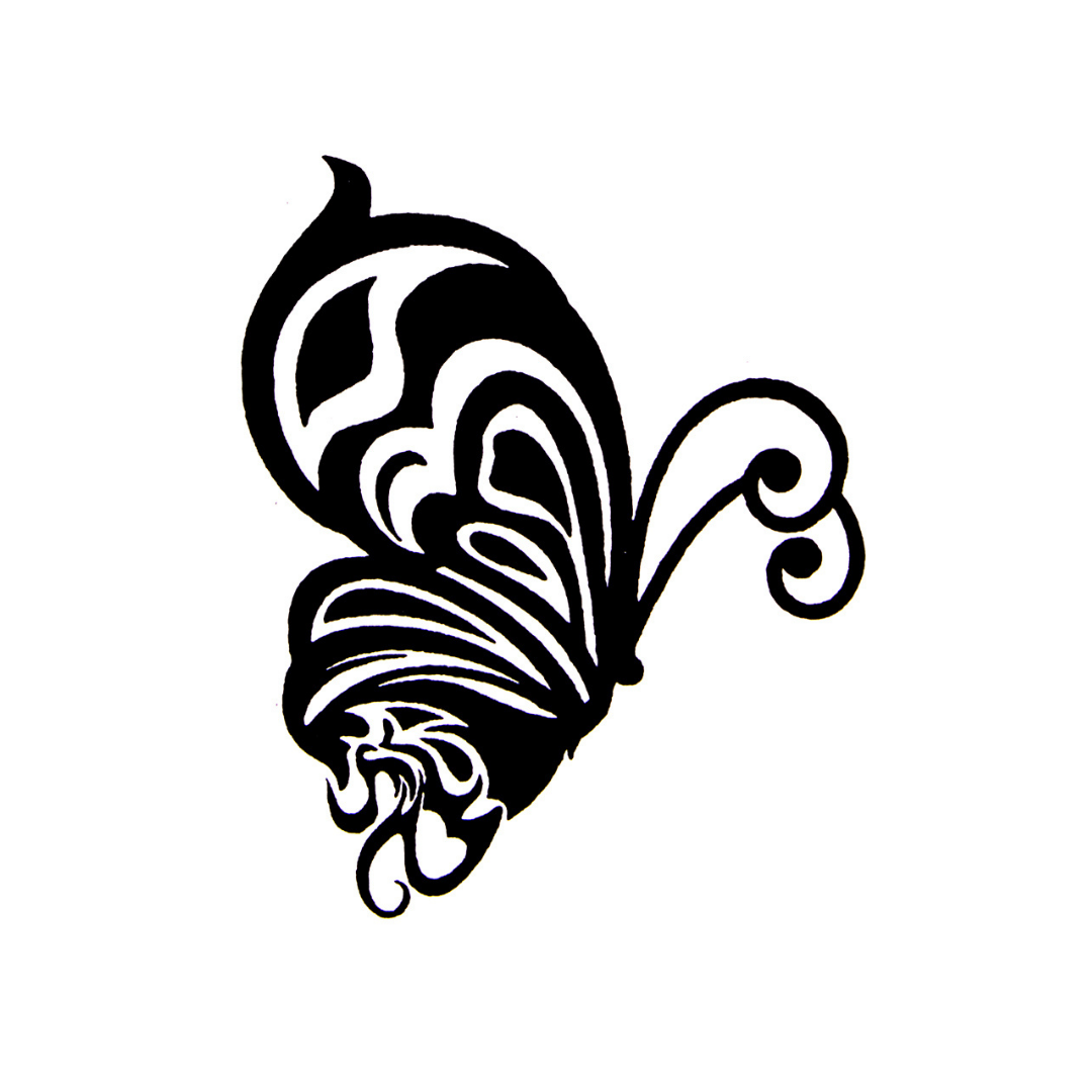 Quick Tattoo Sjabloon - Vlinder met  Gesloten Vleugels