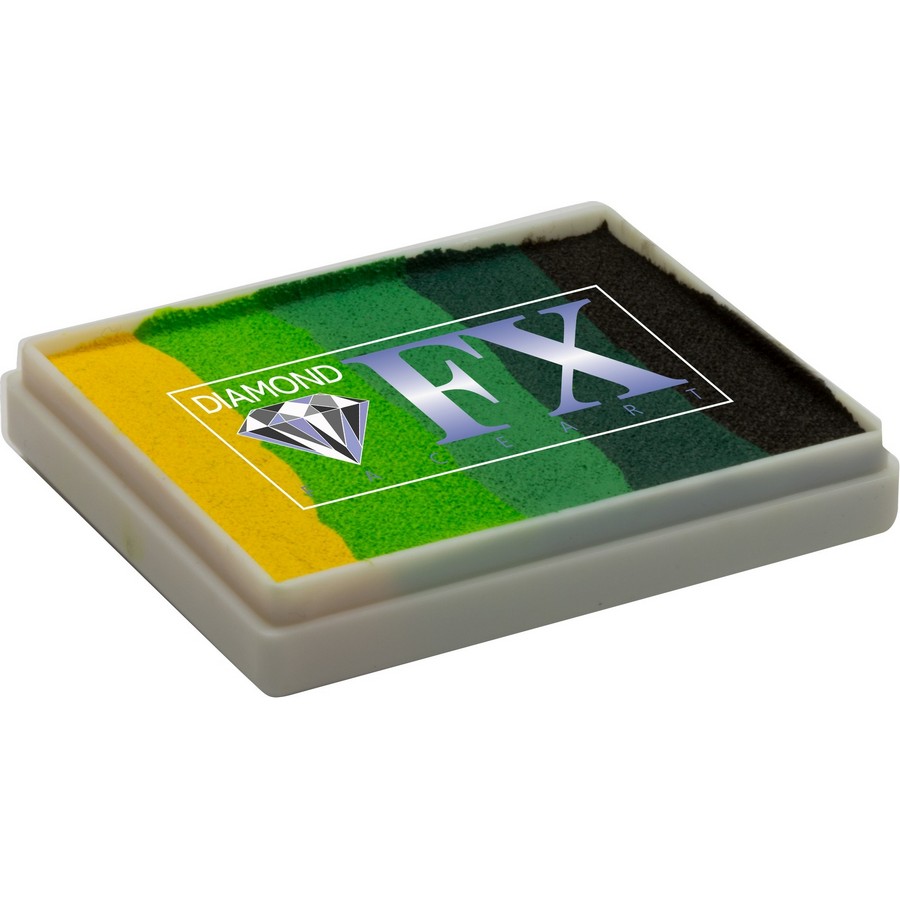 Diamond FX Splitcake Green Carpet van 50 gram met diverse groentinten voor natuurlijke en frisse ontwerpen, verkrijgbaar bij SchminkenGrime.nl