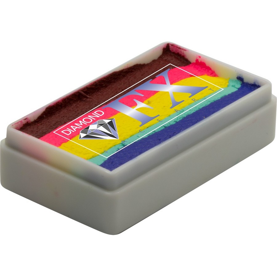 Splitcake Real Rainbow  van Diamond FX met unieke kleurenmix voor creatieve schminkontwerpen, verkrijgbaar bij SchminkenGrime.nl