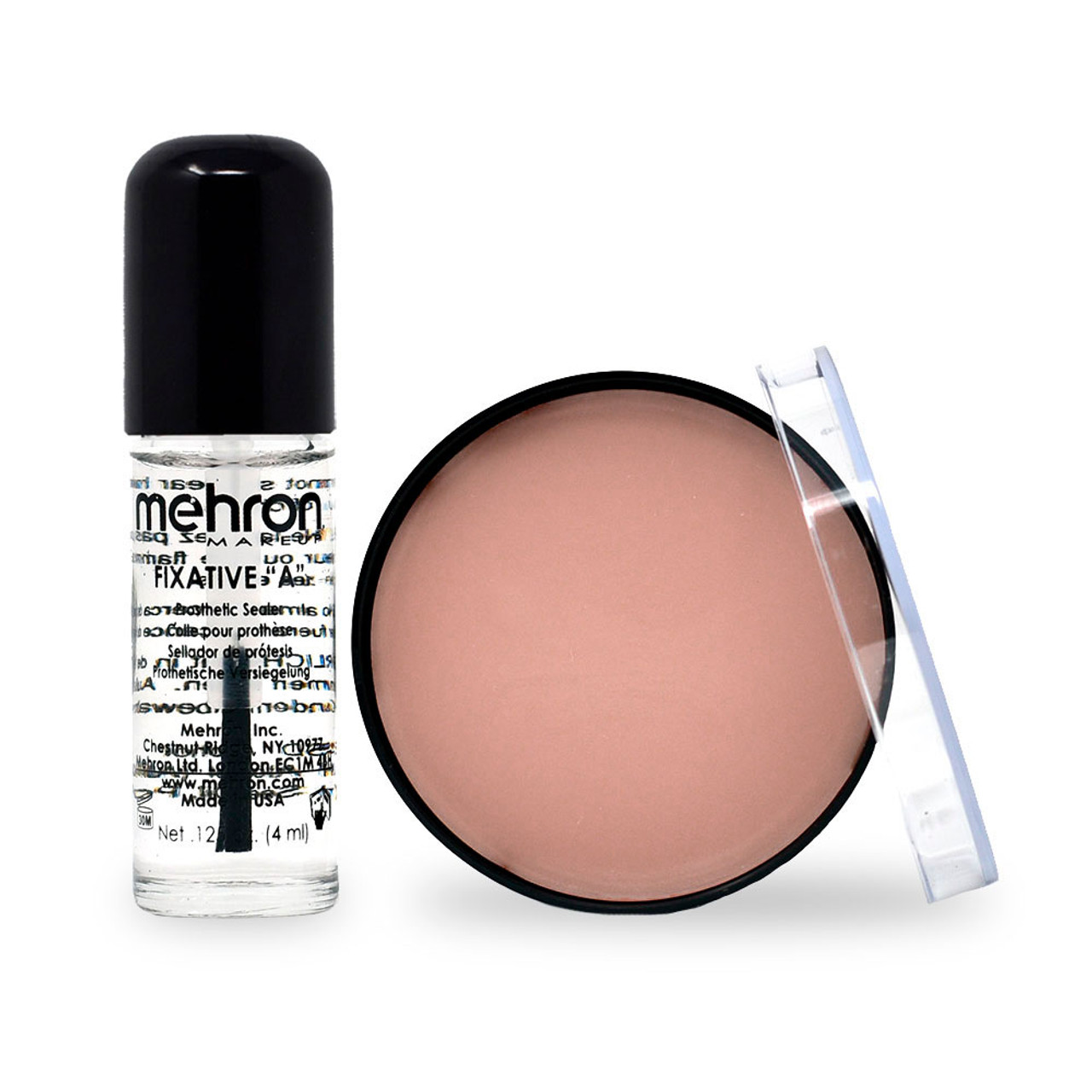Mehron Extra Flesh met Fixative A Sealer | SchminkenGrime.nl Mehron Extra Flesh met Fixative A – complete SFX-set voor wonden en littekens