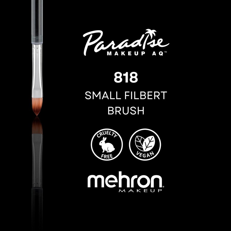 Mehron Paradise Makeup Penseel Petal Tip 818, hoogwaardig penseel uit de Mehron Paradise serie (ontworpen door make-up artist Jinny), voor grotere vlakken en bodypaint bij het schminken verkrijgbaar bij SchminkenGrime.nl