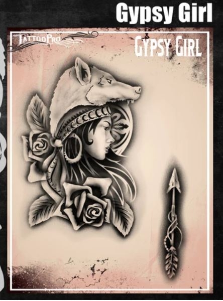 Wiser's Airbrush TattooPro Stencil – Gypsy Girl