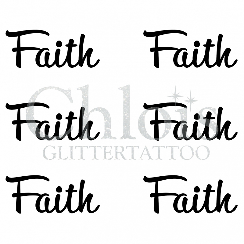 Chloïs Glittertattoo Sjabloon Faith (6 mini stencils)