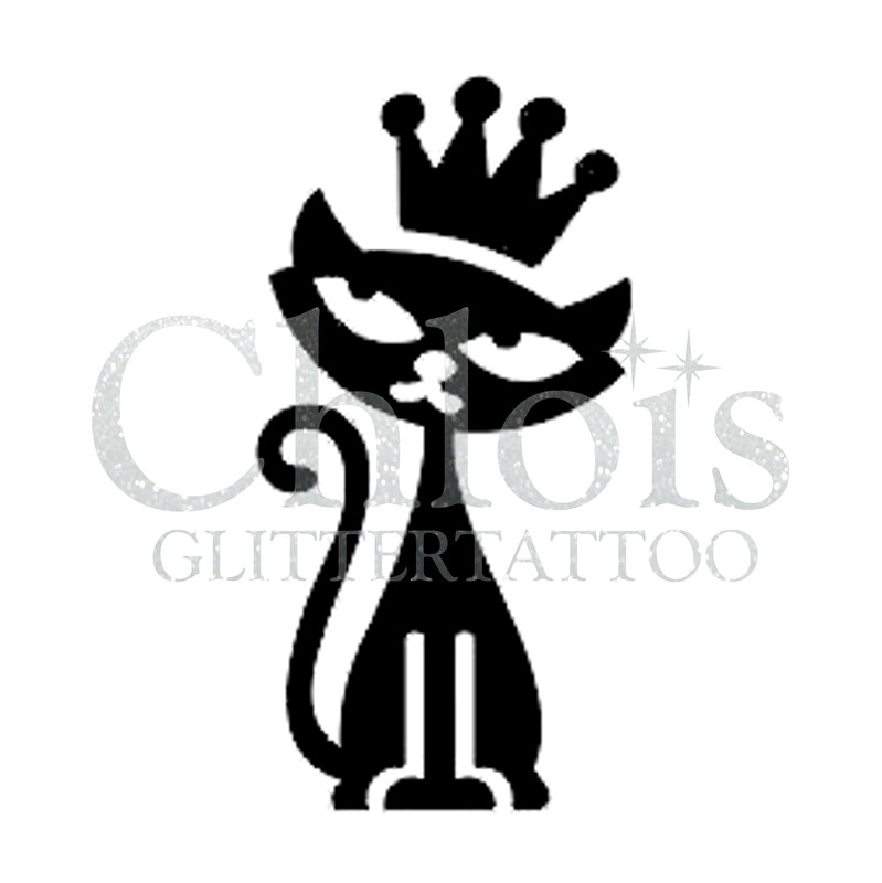 Chloïs Glittertattoo Sjabloon Cat Crown (5 stuks)