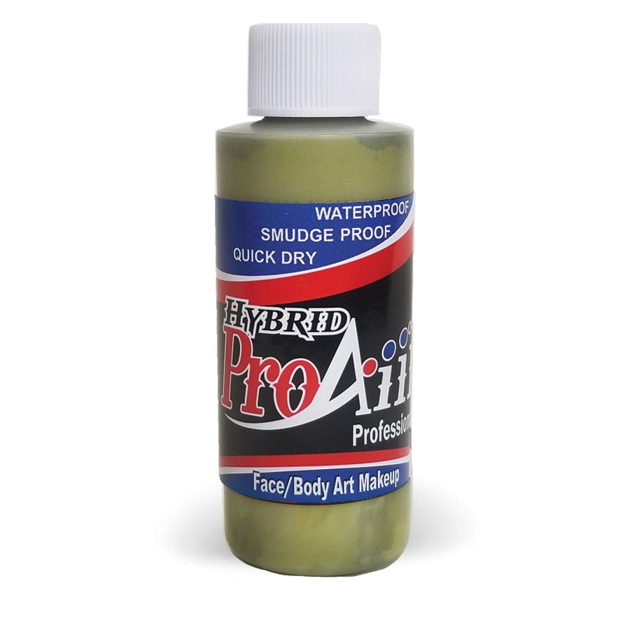 ProAiir Hybrid Swamp Moss 60ml fles met mosgroene airbrush schmink, watervast en ideaal voor camouflage of natuurlooks, verkrijgbaar bij SchminkenGrime.nl