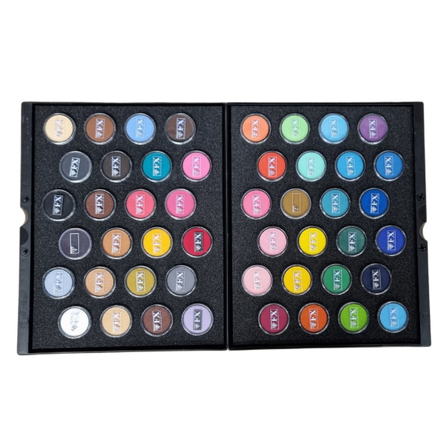 Diamond FX Ultimate Palette Essential met 48 veelzijdige schminkkleuren in stevige doos, elk 10 gram, verkrijgbaar bij SchminkenGrime.nl