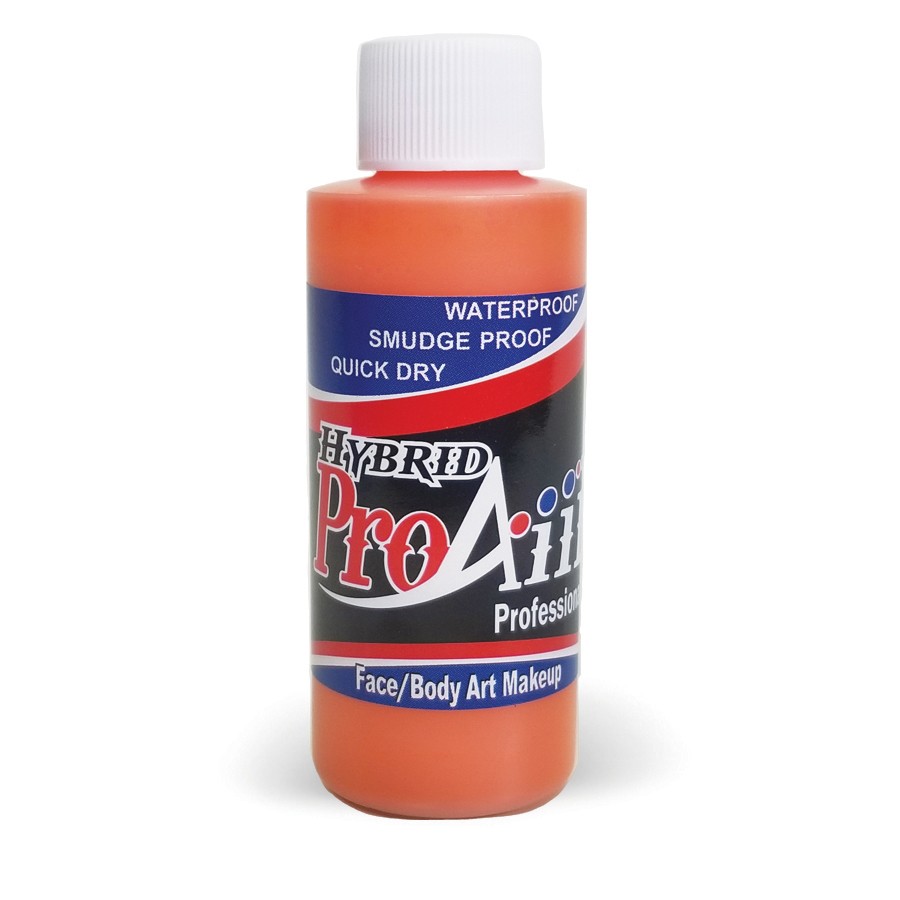 ProAiir Hybrid Orange 60ml fles met felle oranje airbrush schmink op alcoholbasis, watervast en intens dekkend, verkrijgbaar bij SchminkenGrime.nl
