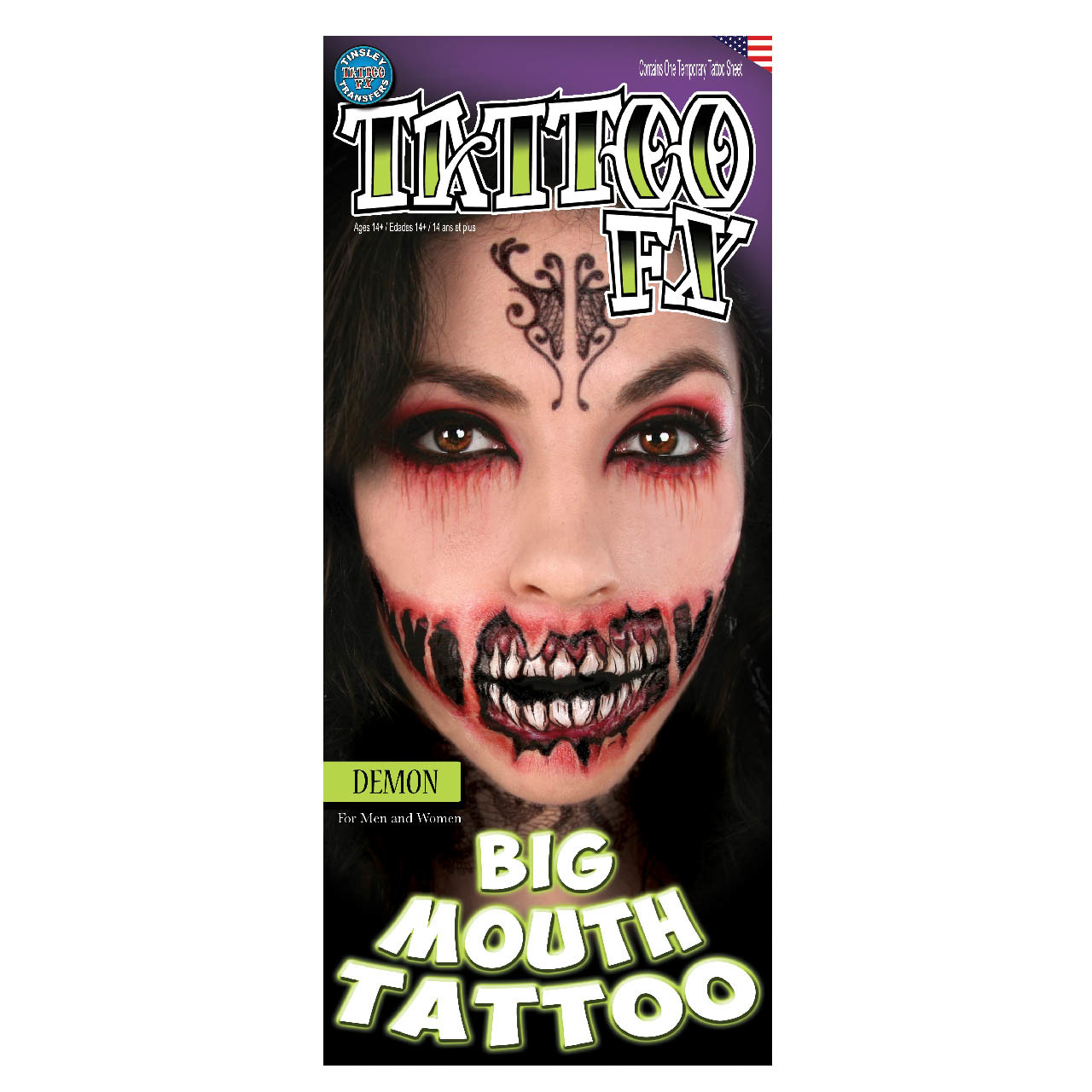 Tinsley Big Mouth Tattoo - Demon
