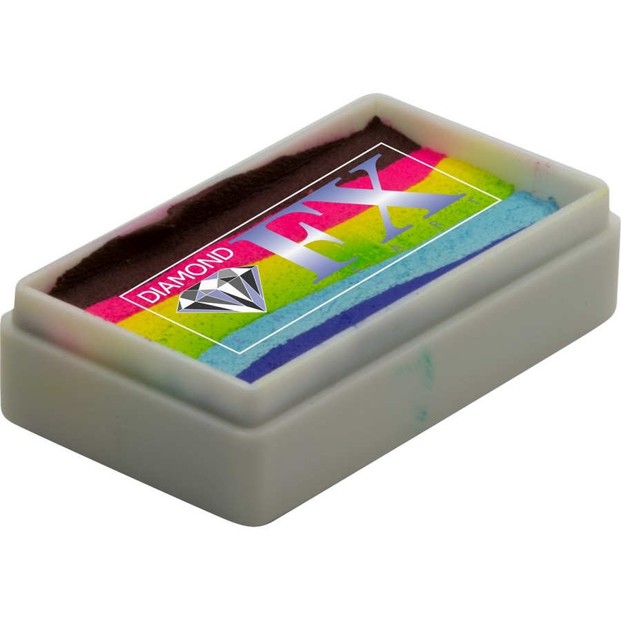 Splitcake schmink Bright Rainbow van Diamond FX met heldere regenboogkleuren voor kleurrijke creaties, verkrijgbaar bij SchminkenGrime.nl