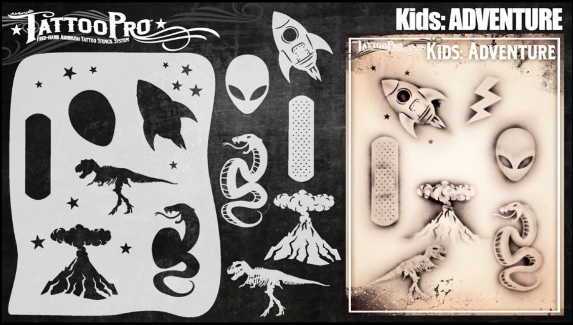 Wiser's Airbrush TattooPro Stencil – KIDS Adventure