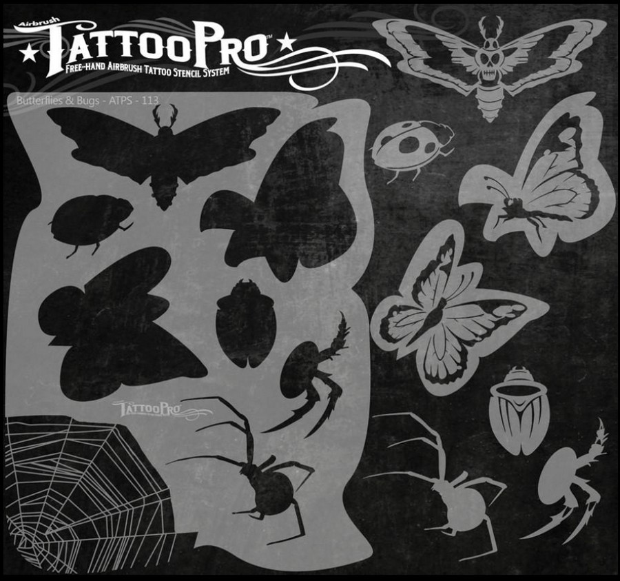 Wiser's Airbrush TattooPro Stencil - Butterflys & Bugs Wiser's Airbrush TattooPro Stencil - Butterflys & Bugs