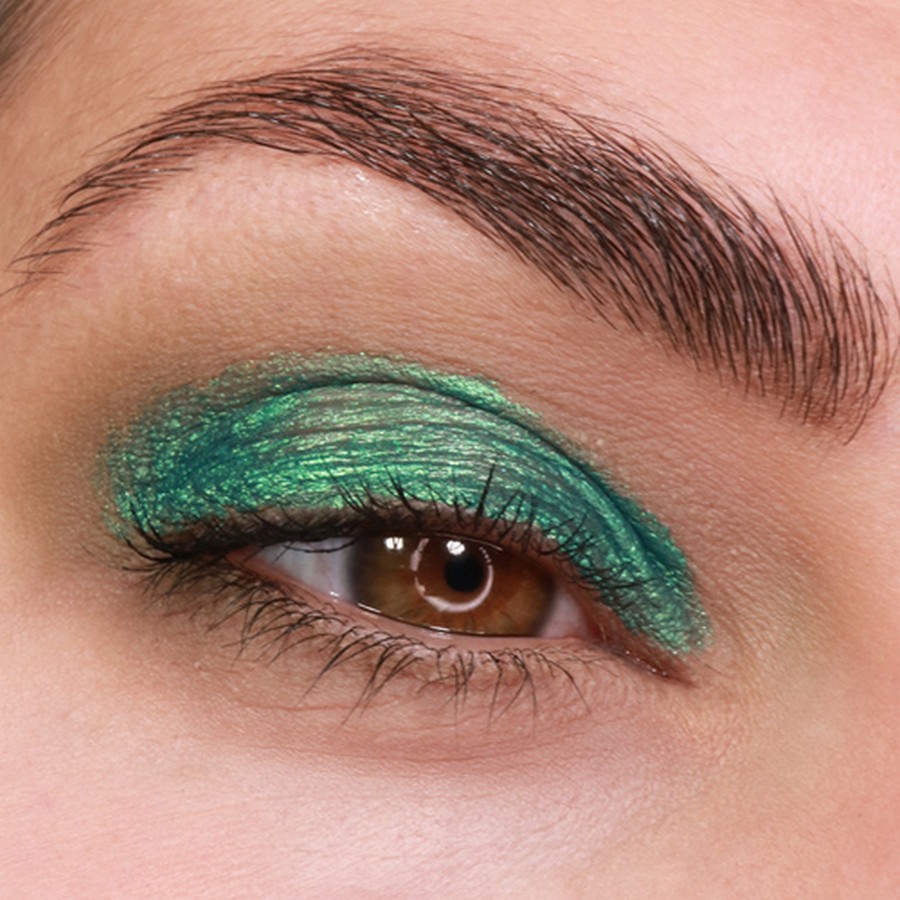 Grimas Gorgeous Green op de huid, vloeibare oogschaduw, SchminkenGrime.nl