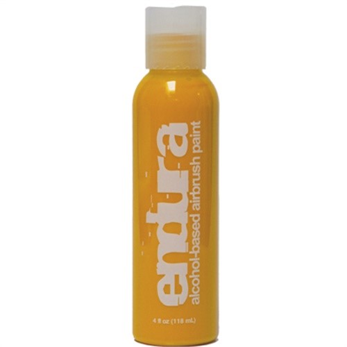 Endura Airbrush Makeup in Yellow (4oz), sterk gepigmenteerde alcoholbased airbrush make-up voor langdurige en veegvaste bodypaint en special effects, verkrijgbaar bij SchminkenGrime.nl