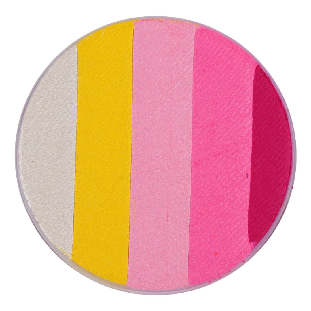 Superstar DreamColours Sweet, 45 gram schmink met pastelroze en zoete paarstinten, perfect voor prinsesjes, eenhoorns en zachte ontwerpen, verkrijgbaar bij SchminkenGrime.nl