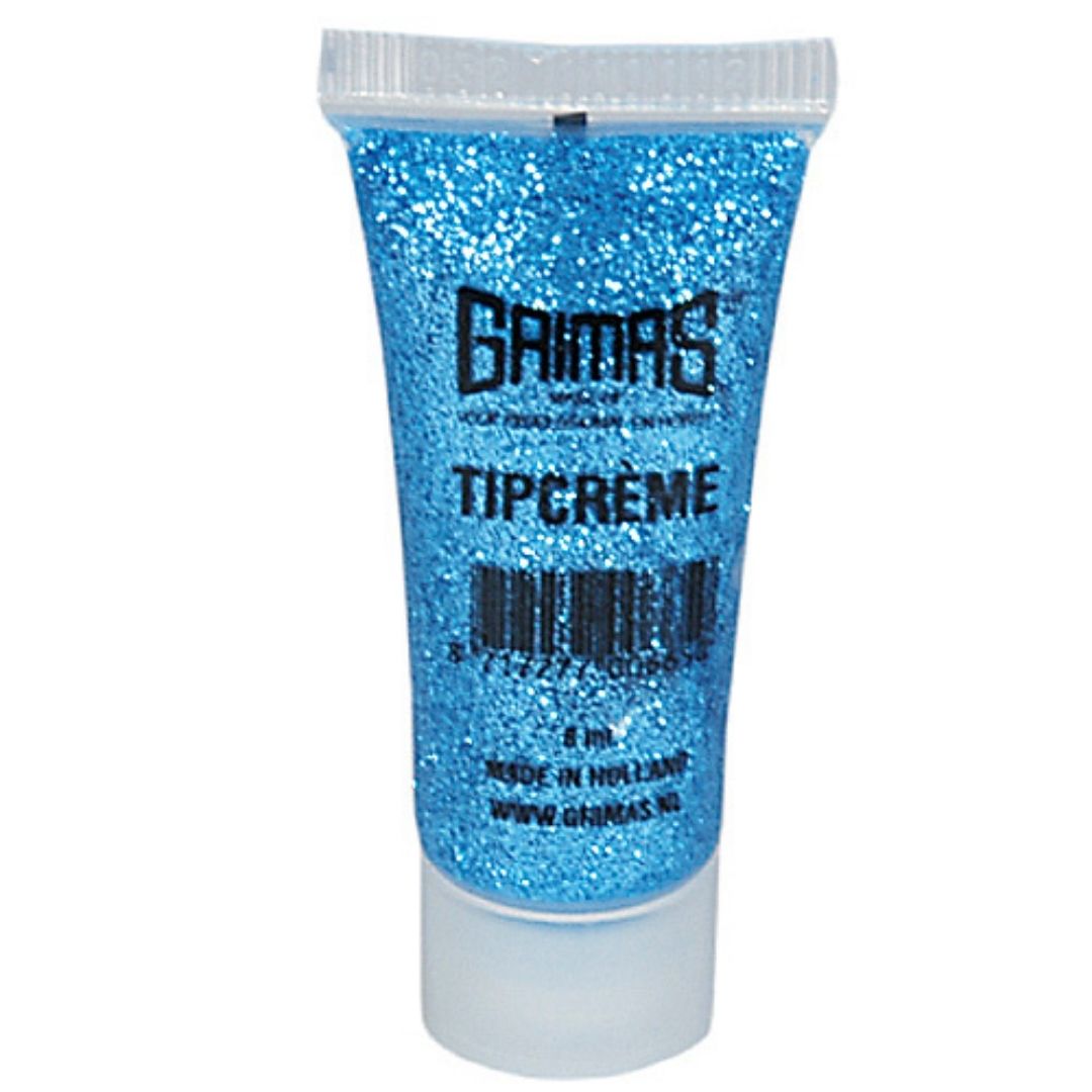 Grimas Tipcreme lichtblauw 032 - sprankelende blauwe glittercrème. Koop deze schminkglitter bij SchminkenGrime.nl.