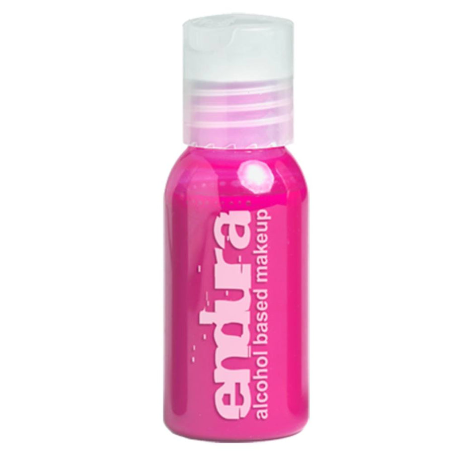 Endura Airbrush Makeup Fluorescent Magenta (1oz), alcoholbased airbrush schmink met UV-reactie, intens roze kleur die oplicht onder blacklight, ideaal voor SFX en neon bodypaint, verkrijgbaar bij SchminkenGrime.nl