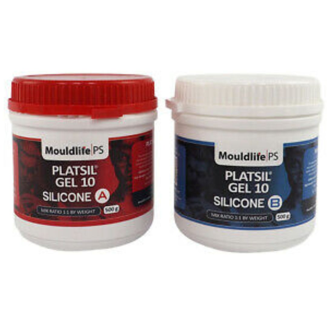 Polytek PlatSil Gel-10 siliconenset van 1 kg, snelle en flexibele silicone ideaal voor het gieten van prosthetics, maskers en SFX toepassingen, verkrijgbaar bij SchminkenGrime.nl