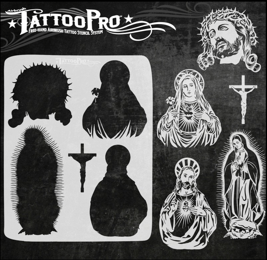 Wiser's Airbrush TattooPro Stencil – Jesus & Mary