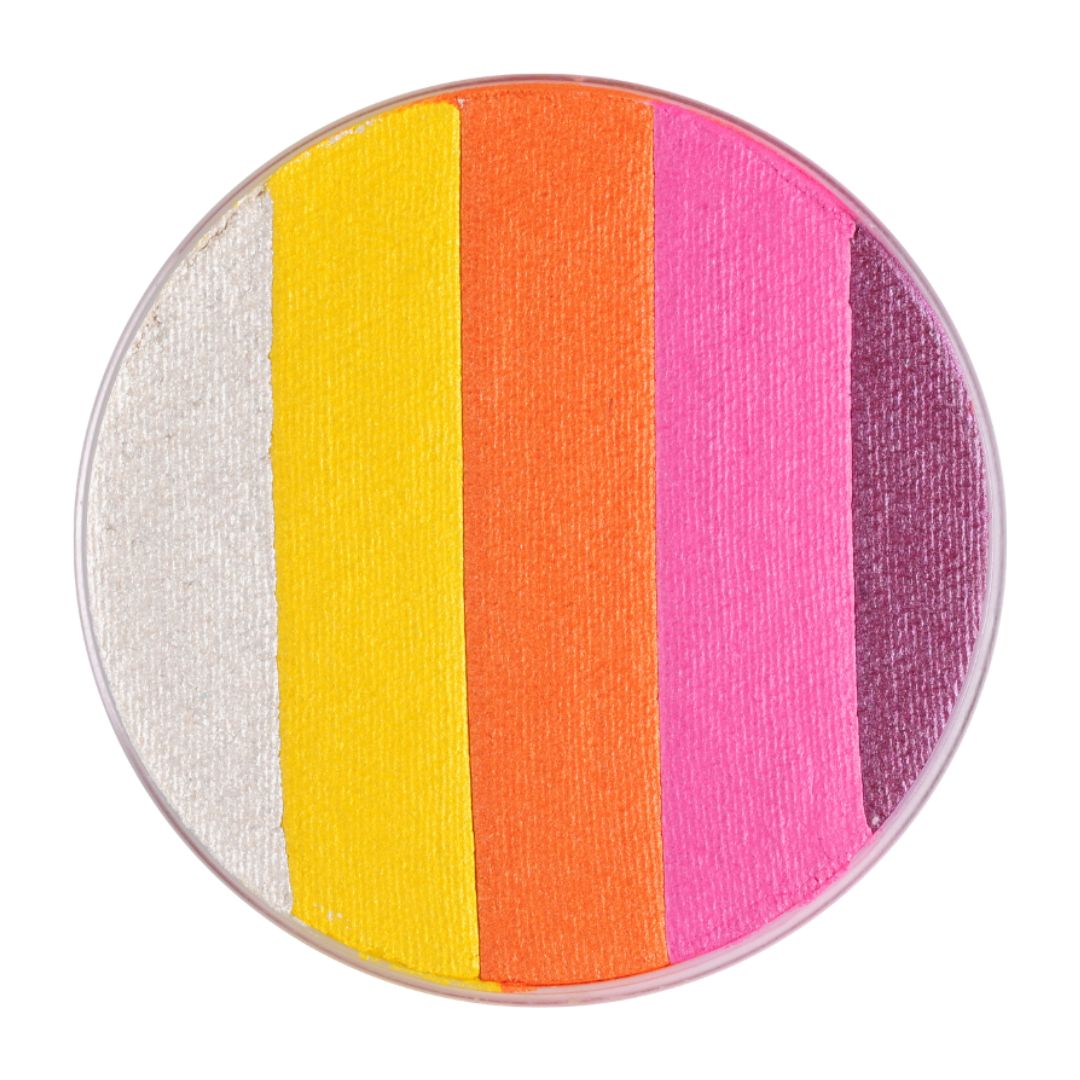 Superstar DreamColours Sunshine, 45 gram schmink in gele, oranje en roze tinten voor stralende creaties, verkrijgbaar bij SchminkenGrime.nl