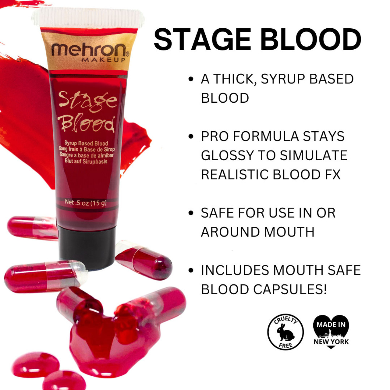 Mehron 6 Capsules With Stage Blood Mehron 6 Capsules With Stage Blood
