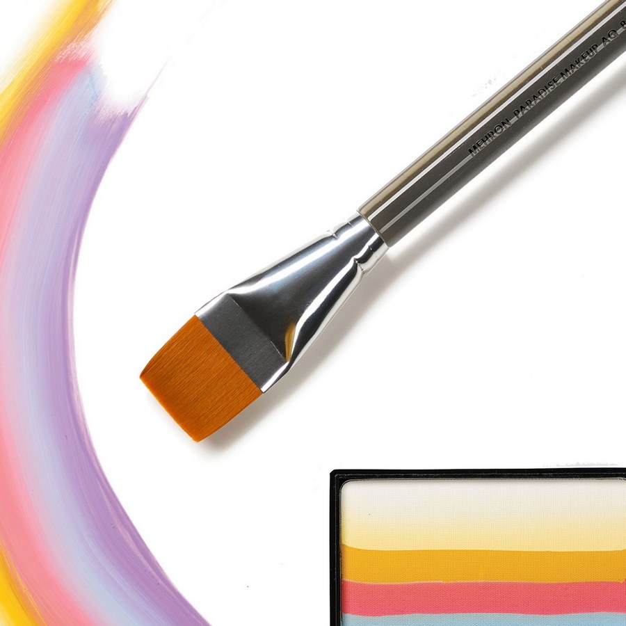 Mehron Paradise Prisma Penseel Square 1 Inch 842, penseel uit de door make-up artist Jinny ontworpen Mehron Paradise serie, voor grotere vlakken en bodypaint verkrijgbaar bij SchminkenGrime.nl