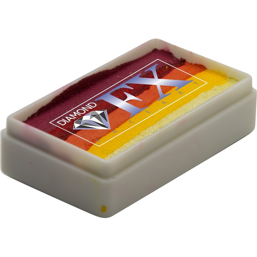 Splitcake schmink Sunset van Diamond FX met warme zonsondergangkleuren, verkrijgbaar bij SchminkenGrime.nl