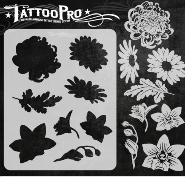 Wiser's Airbrush TattooPro Stencil – Pretty Flowers