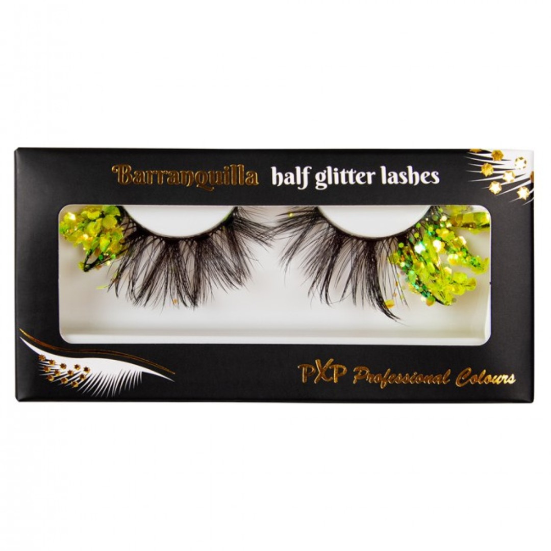 PXP Groene Fluoriserende glitter wimpers Barranquilla stijl