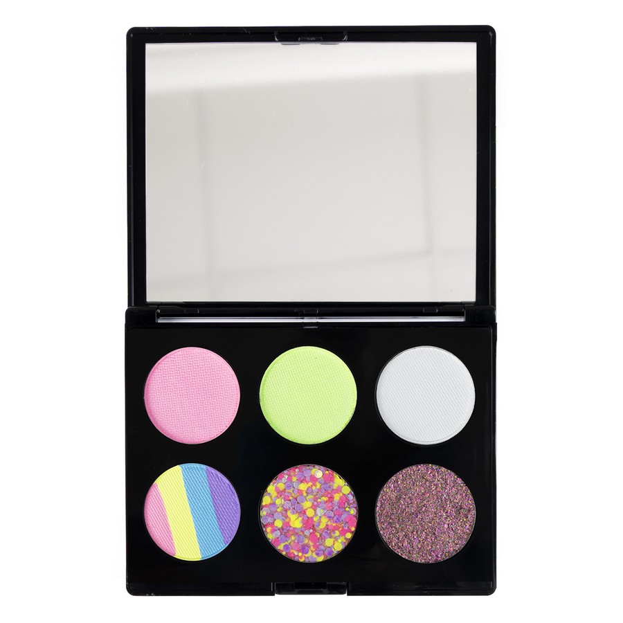 PXP UV pastel unicorn schminkpalette met glitter, verkrijgbaar bij SchminkenGrime.nl