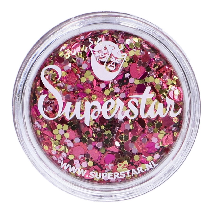 Superstar Chunky Glitter Cream Pink Lady met roze chunky glitters, verkrijgbaar bij SchminkenGrime.nl