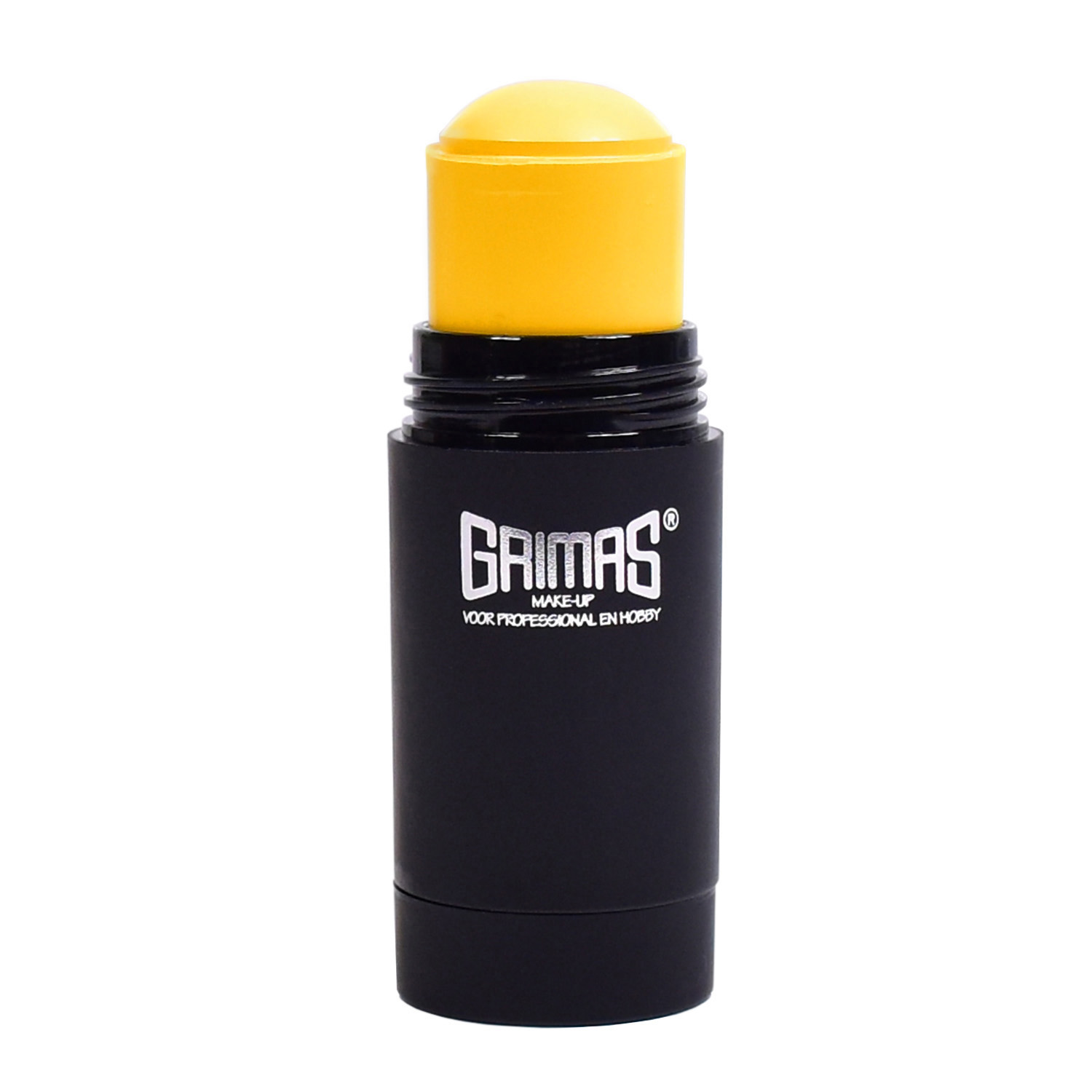 Grimas Covercream Pure Geel 203 in stickvorm, gele crème schmink voor schmink, theater en SFX – verkrijgbaar bij SchminkenGrime.nl