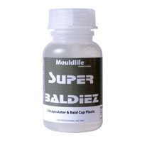 Mouldlife Super Baldiez 500ml fles, alcoholoplosbaar bald cap plastic voor het encapsuleren van siliconen prosthetics, verkrijgbaar bij SchminkenGrime.nl