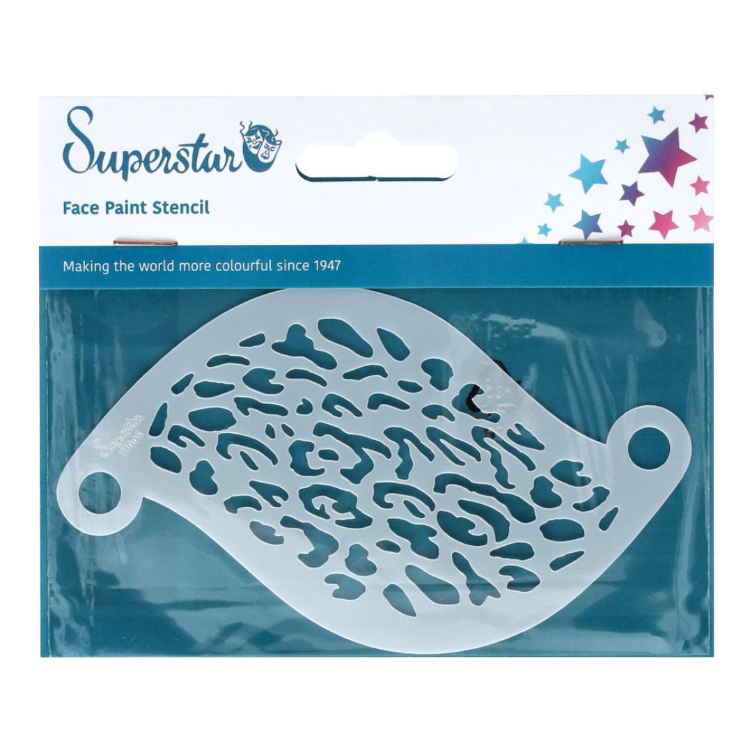 Wild dierprint schminksjabloon van Superstar met organische vlekken – perfect voor tijger-, luipaard- of jungle-looks, verkrijgbaar bij SchminkenGrime.nl