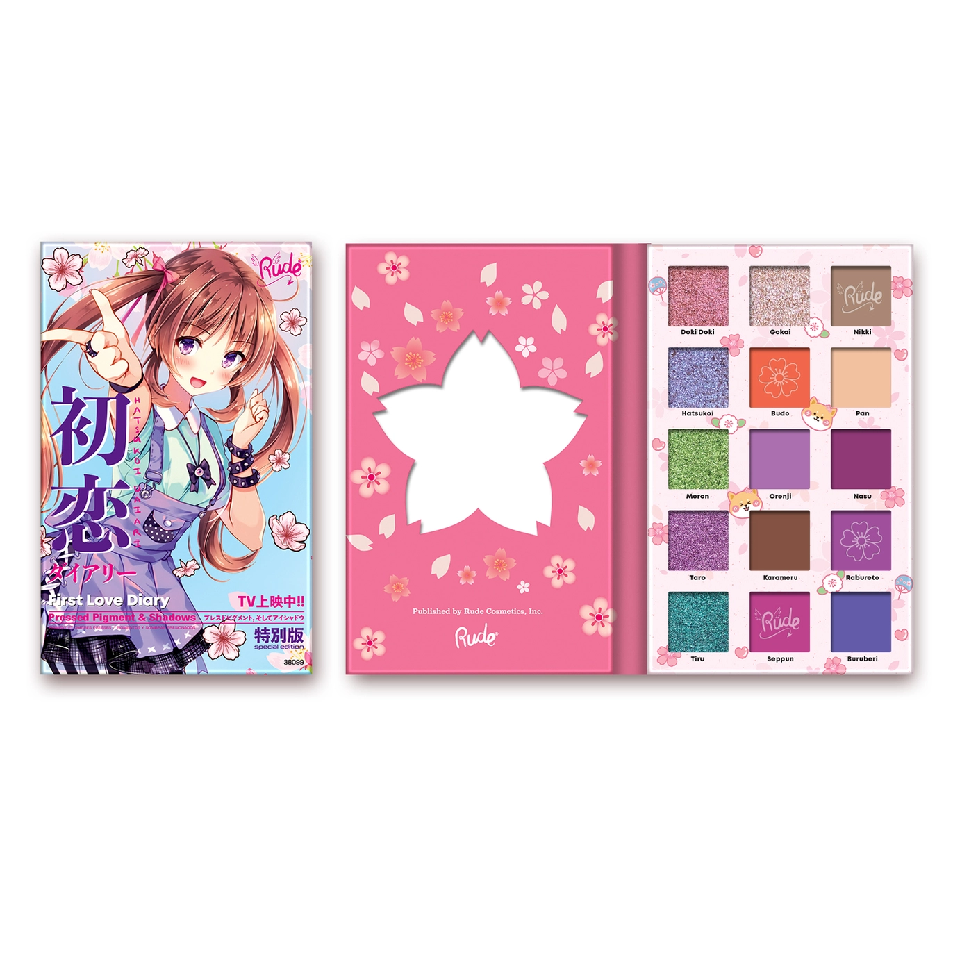 Rude Cosmetics Manga Collection Palette First Love Diary (12 kleuren)