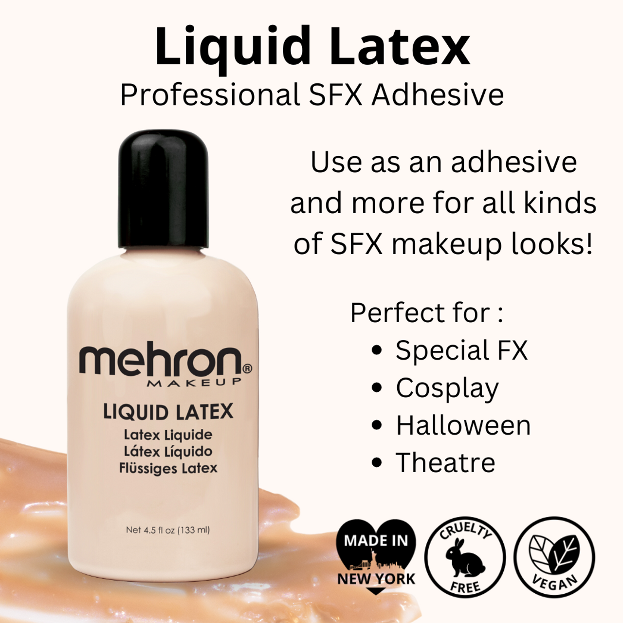 Mehron Liquid Latex Light Flesh (135ml) | SchminkenGrime.nl Mehron Liquid Latex Light Flesh (135ml) | SchminkenGrime.nl