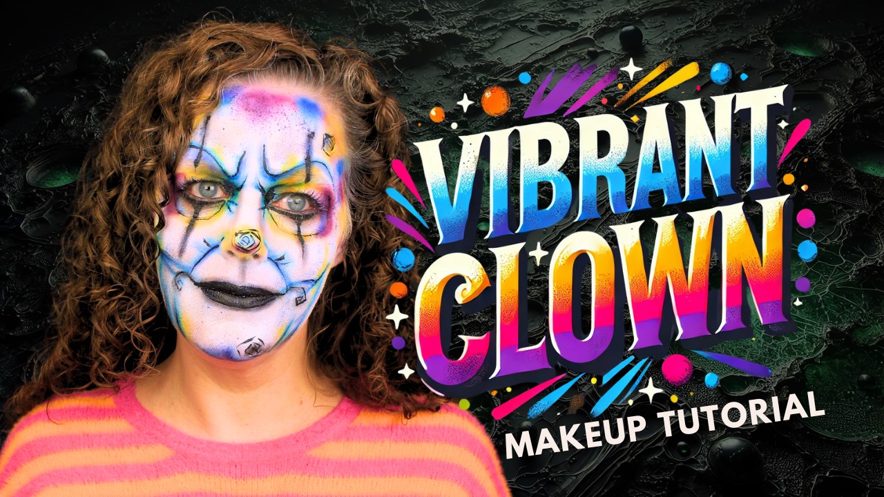 Stap-voor-stap airbrush schmink voorbeeld van een clown make-up