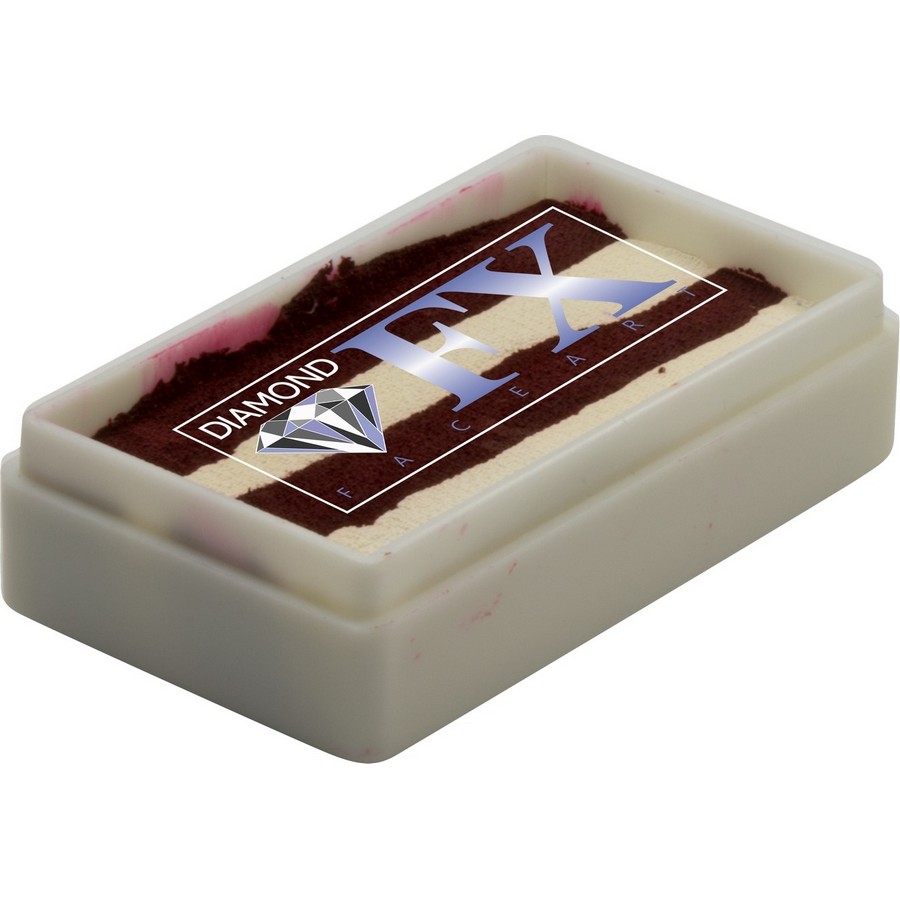 Splitcake schmink Freddy White van Diamond FX met contrasterende kleuren voor opvallende effecten, verkrijgbaar bij SchminkenGrime.nl