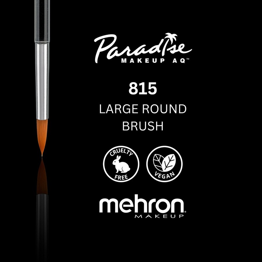 Mehron Paradise Makeup Penseel Bold Round 815, penseel uit de door make-up artist Jinny ontworpen Mehron Paradise serie, voor fijne lijnen en details verkrijgbaar bij SchminkenGrime.nl