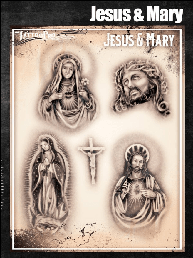 Wiser's Airbrush TattooPro Stencil – Jesus & Mary